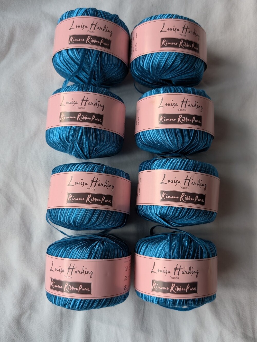 Louisa Harding Kimona Ribbon Pure Turquoise Blue Yarn - 8 Balls